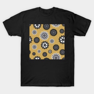 Modern Gears on Yellow background T-Shirt